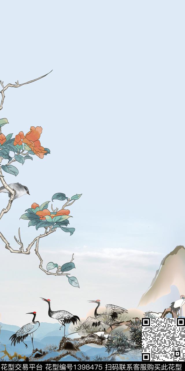 简约数码华亿平台中国风数码印花华亿平台下载（图片编号: 1398475） - 瓦栏（Walan）