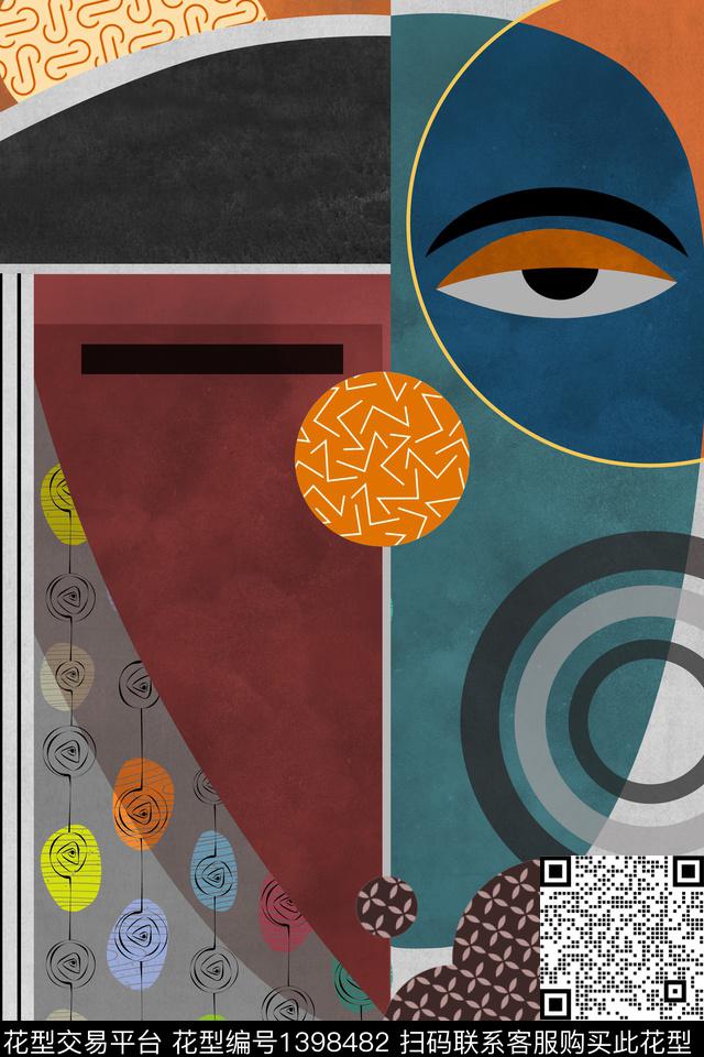 几何数码华亿平台大牌风数码印花华亿平台下载（图片编号: 1398482） - 瓦栏（Walan）