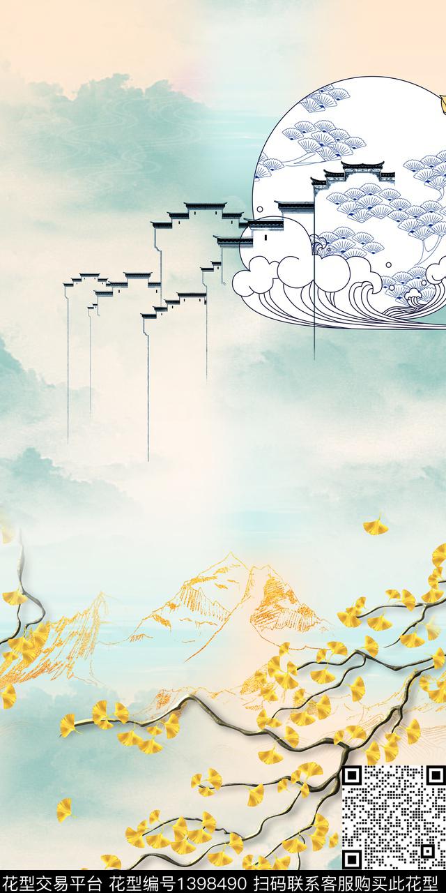数码华亿平台花卉中国风数码印花华亿平台下载（图片编号: 1398490） - 瓦栏（Walan）