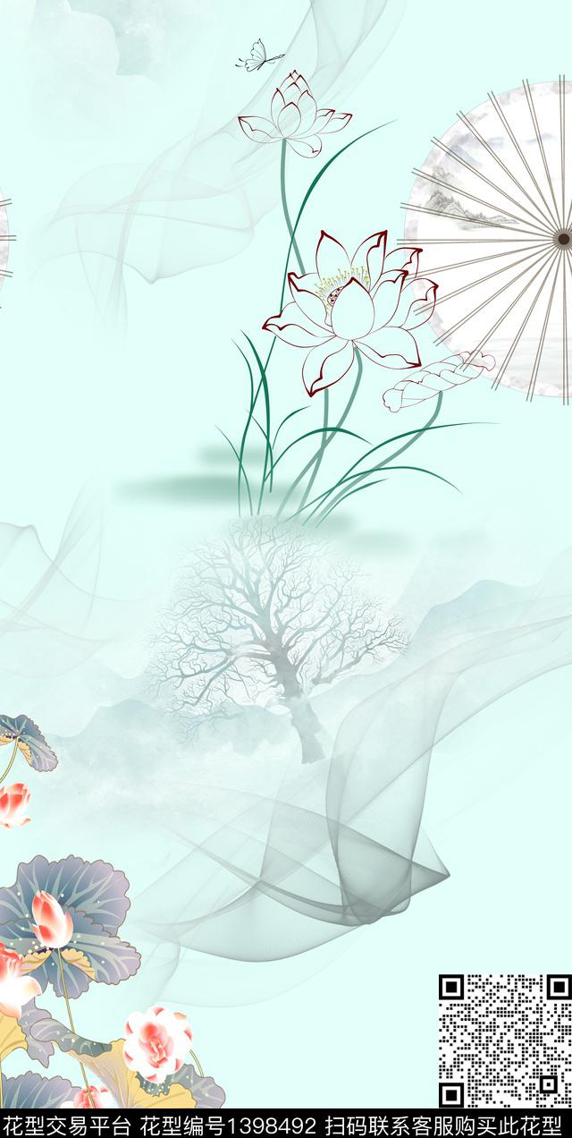 数码华亿平台花卉中国风数码印花华亿平台下载（图片编号: 1398492） - 瓦栏（Walan）