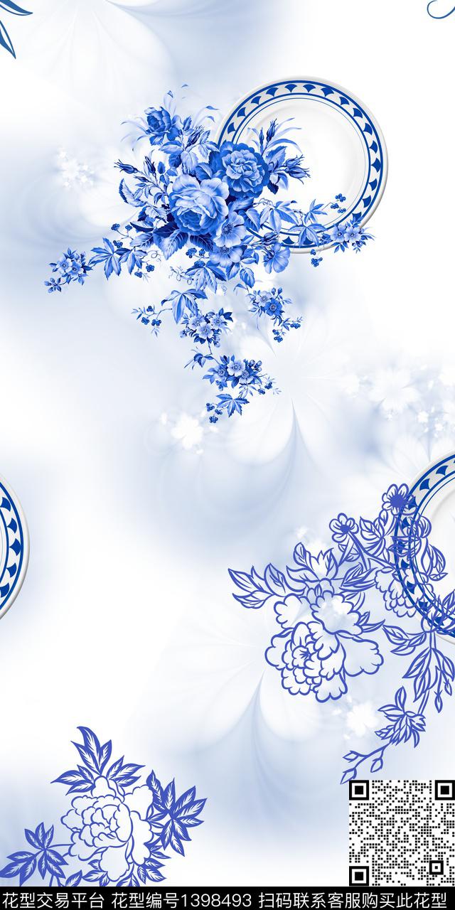 数码华亿平台花卉中国风数码印花华亿平台下载（图片编号: 1398493） - 瓦栏（Walan）