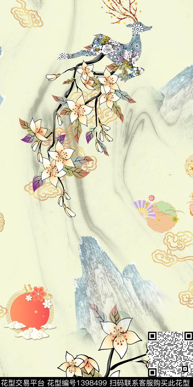 简约数码华亿平台花卉数码印花华亿平台下载（图片编号: 1398499） - 瓦栏（Walan）