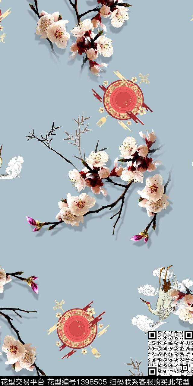 简约数码华亿平台花卉数码印花华亿平台下载（图片编号: 1398505） - 瓦栏（Walan）