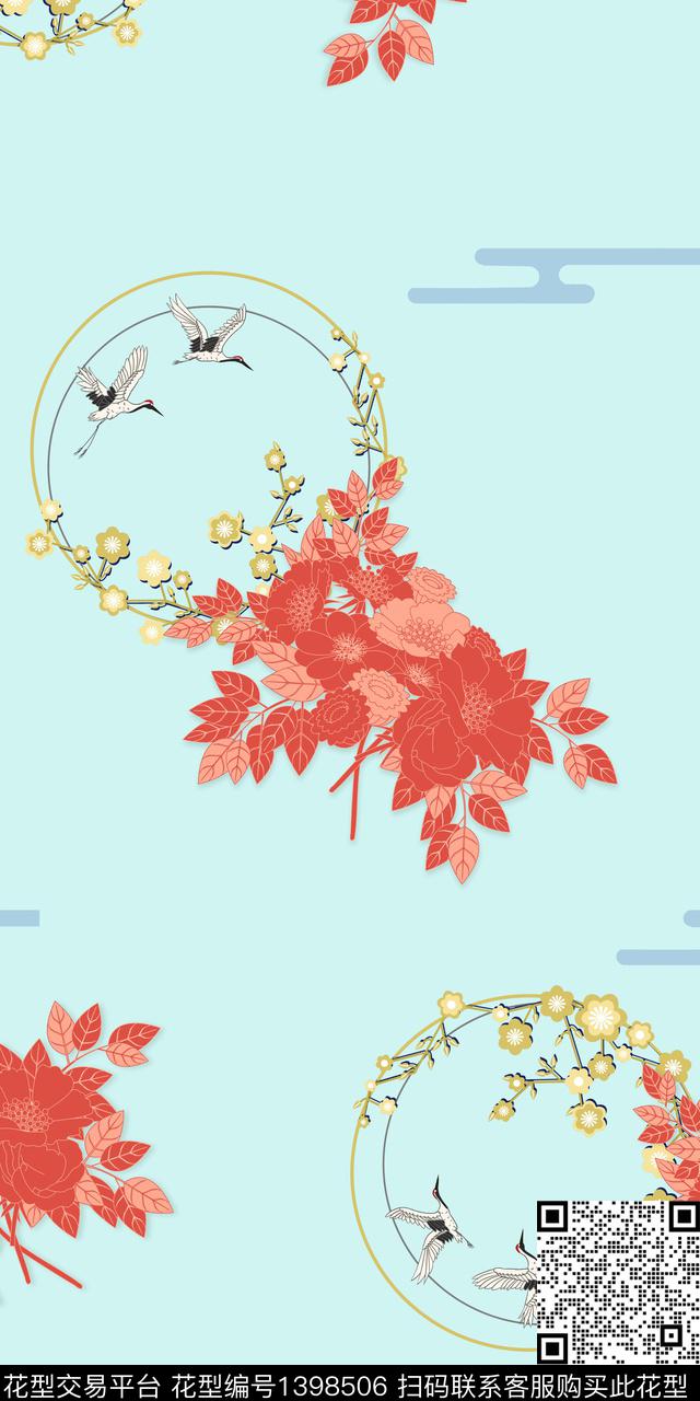 简约数码华亿平台花卉数码印花华亿平台下载（图片编号: 1398506） - 瓦栏（Walan）