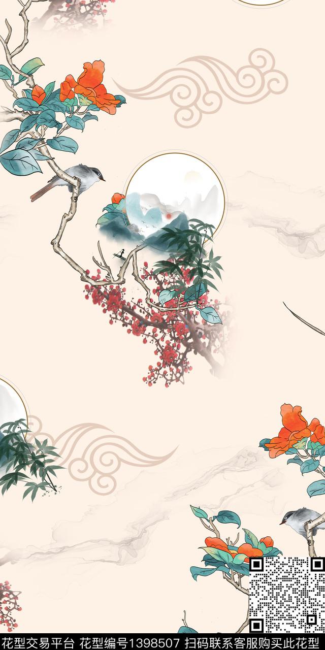 简约数码华亿平台花卉数码印花华亿平台下载（图片编号: 1398507） - 瓦栏（Walan）
