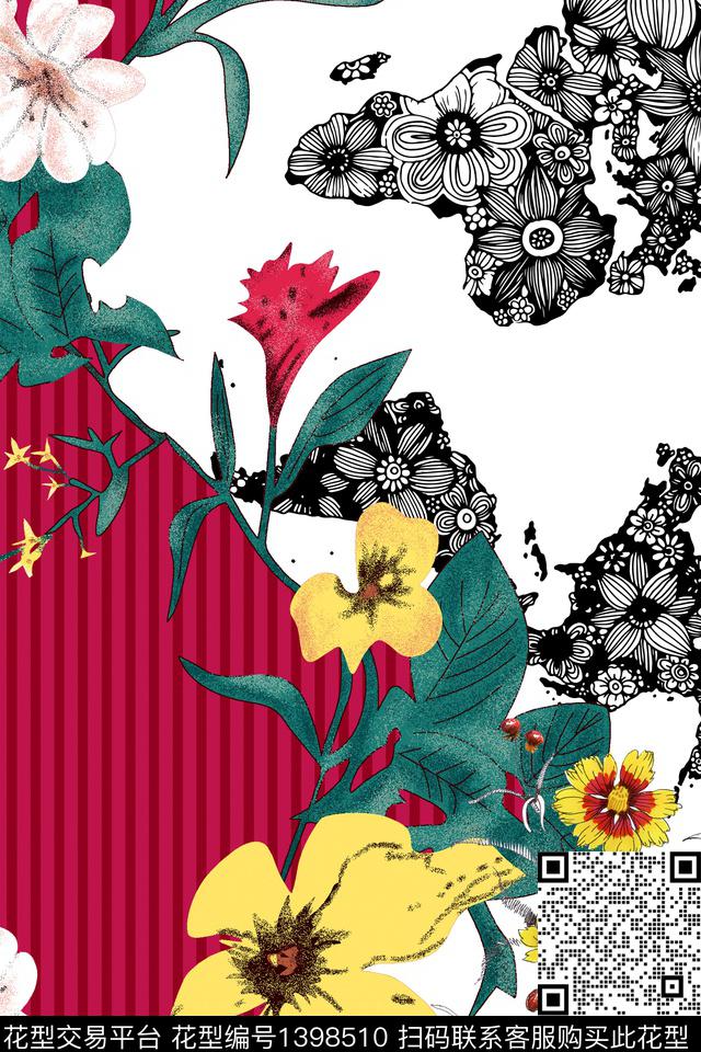几何数码华亿平台花卉数码印花华亿平台下载（图片编号: 1398510） - 瓦栏（Walan）