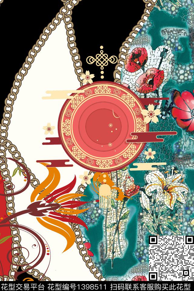 几何数码华亿平台花卉数码印花华亿平台下载（图片编号: 1398511） - 瓦栏（Walan）