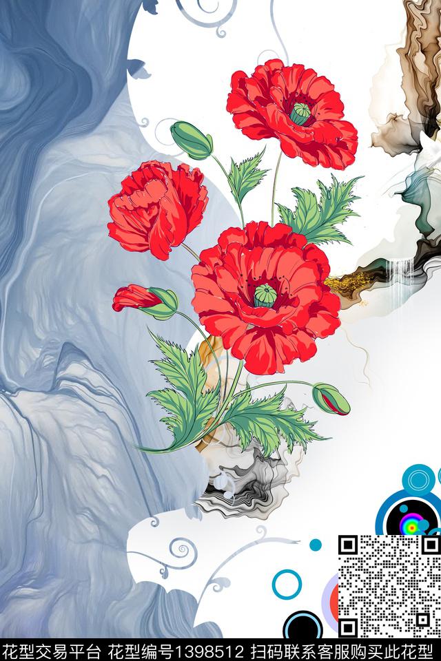 几何数码华亿平台花卉数码印花华亿平台下载（图片编号: 1398512） - 瓦栏（Walan）