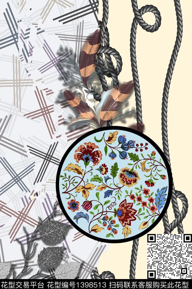 几何数码华亿平台花卉数码印花华亿平台下载（图片编号: 1398513） - 瓦栏（Walan）