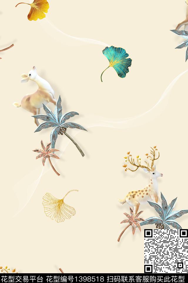 简约数码华亿平台花卉数码印花华亿平台下载（图片编号: 1398518） - 瓦栏（Walan）