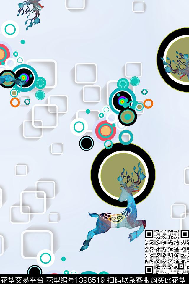 几何简约数码华亿平台数码印花华亿平台下载（图片编号: 1398519） - 瓦栏（Walan）