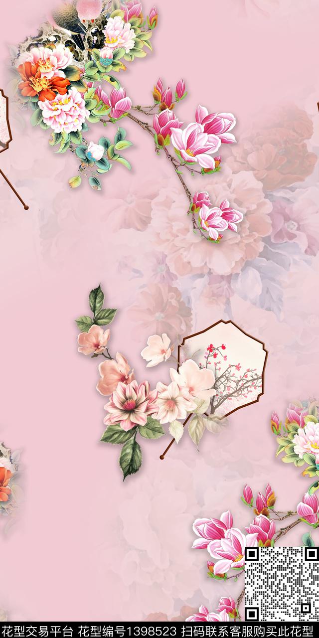 简约数码华亿平台花卉数码印花华亿平台下载（图片编号: 1398523） - 瓦栏（Walan）