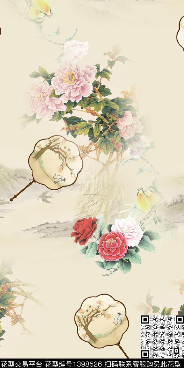 简约数码华亿平台花卉数码印花华亿平台下载（图片编号: 1398526） - 瓦栏（Walan）