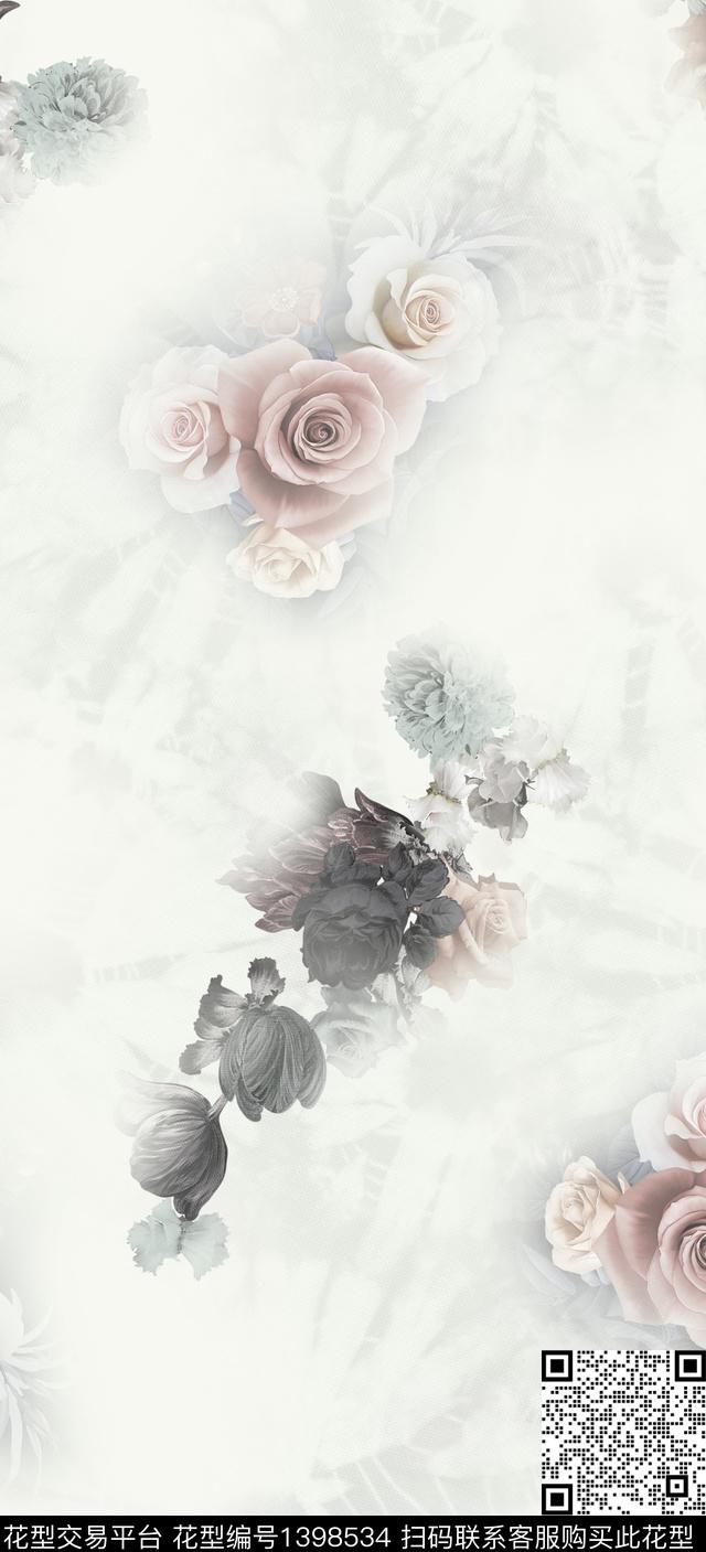简约数码华亿平台花卉数码印花华亿平台下载（图片编号: 1398534） - 瓦栏（Walan）