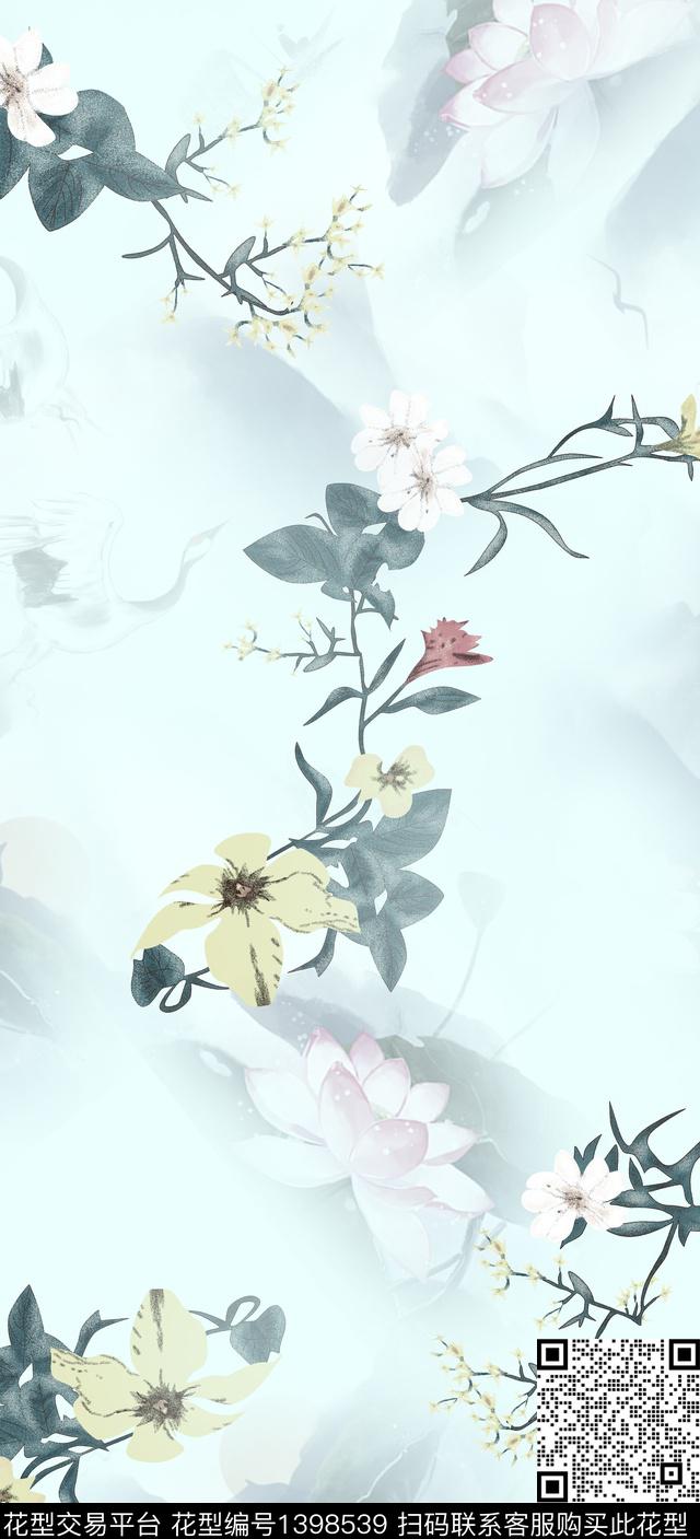 简约数码华亿平台花卉数码印花华亿平台下载（图片编号: 1398539） - 瓦栏（Walan）