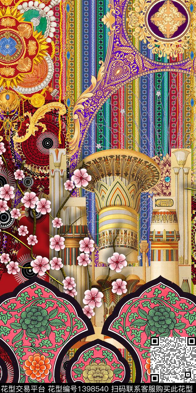几何数码华亿平台民族风数码印花华亿平台下载（图片编号: 1398540） - 瓦栏（Walan）