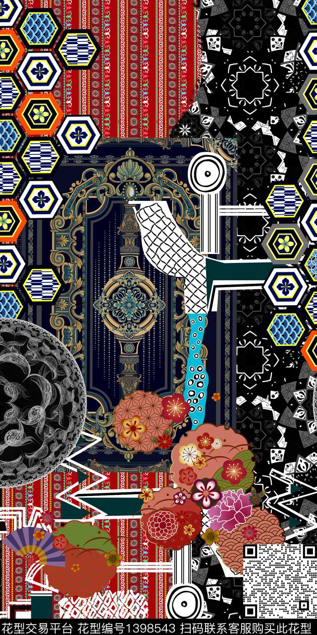 几何数码华亿平台民族风数码印花华亿平台下载（图片编号: 1398543） - 瓦栏（Walan）
