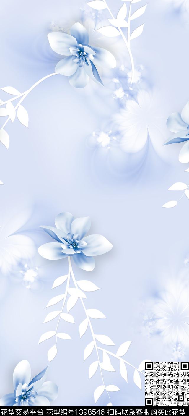 简约数码华亿平台花卉数码印花华亿平台下载（图片编号: 1398546） - 瓦栏（Walan）