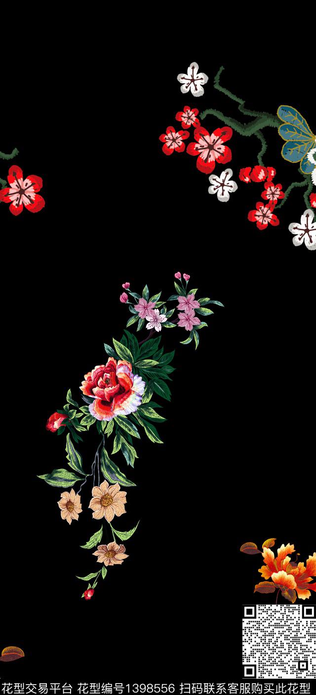 简约数码华亿平台花卉数码印花华亿平台下载（图片编号: 1398556） - 瓦栏（Walan）