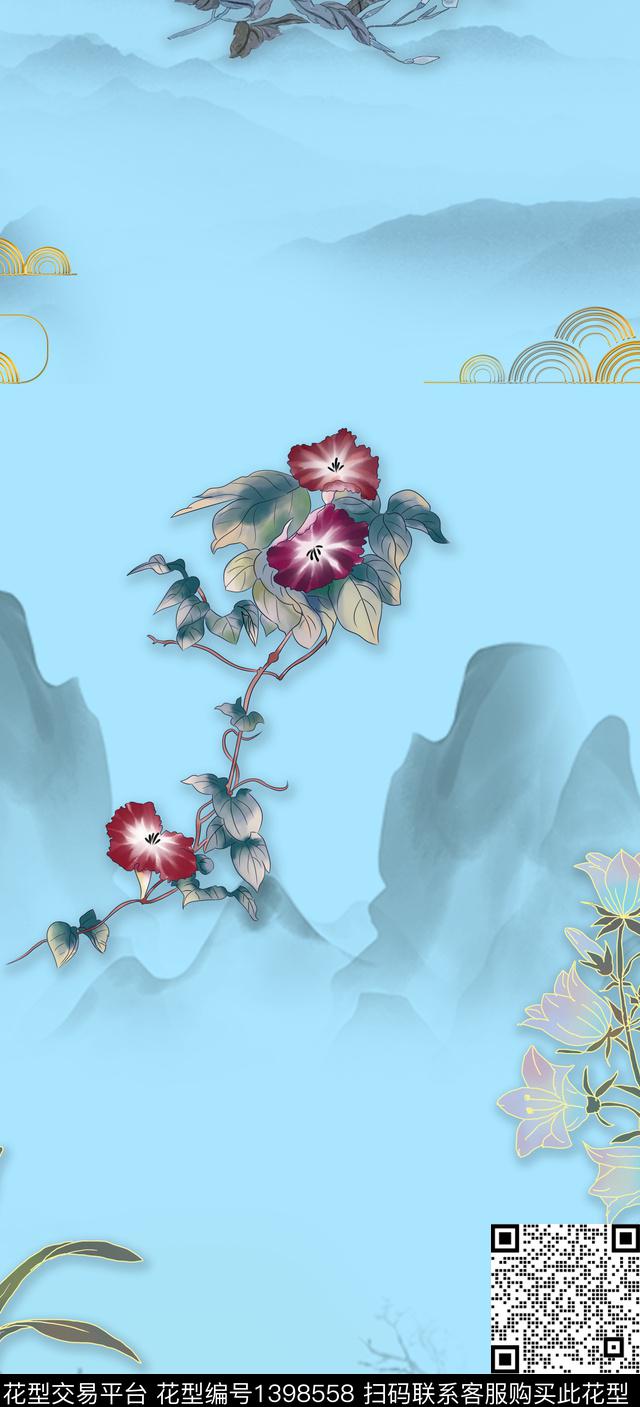 简约数码华亿平台花卉数码印花华亿平台下载（图片编号: 1398558） - 瓦栏（Walan）
