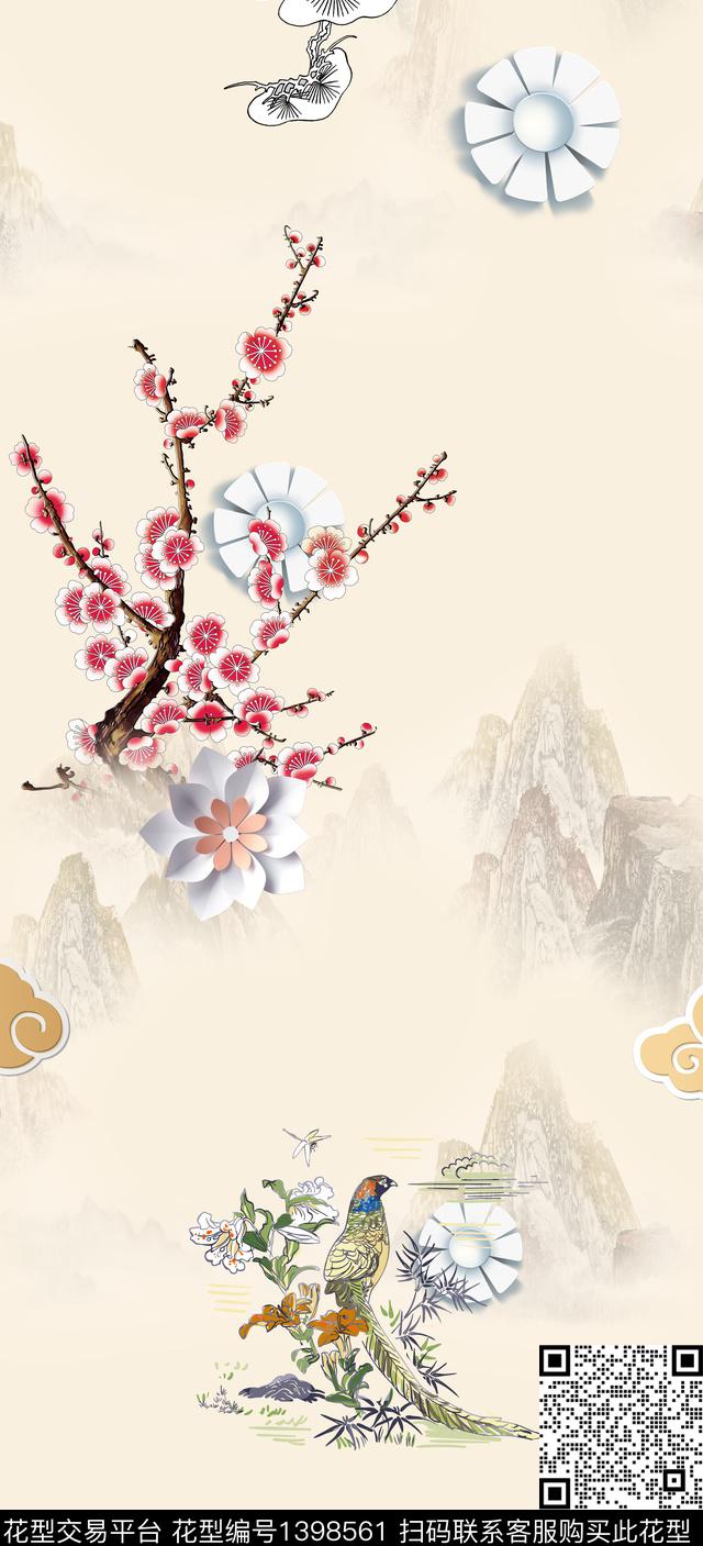 简约数码华亿平台花卉数码印花华亿平台下载（图片编号: 1398561） - 瓦栏（Walan）