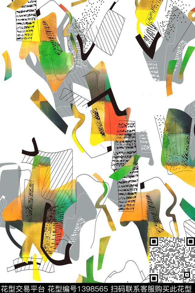 几何简约数码华亿平台数码印花华亿平台下载（图片编号: 1398565） - 瓦栏（Walan）