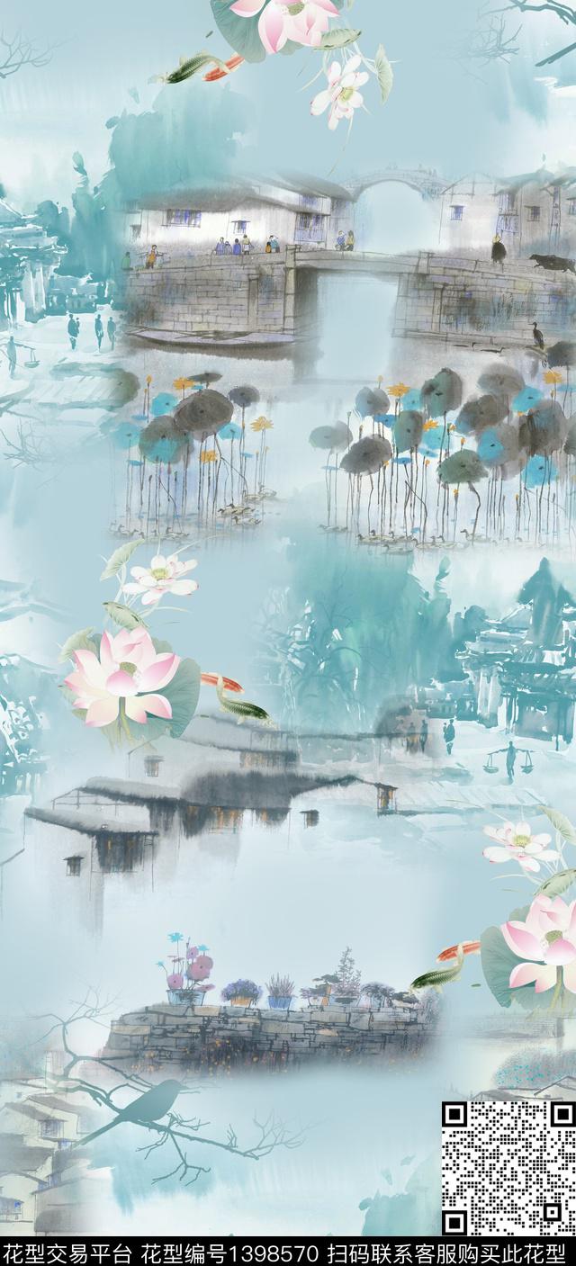 数码华亿平台花卉中国风数码印花华亿平台下载（图片编号: 1398570） - 瓦栏（Walan）