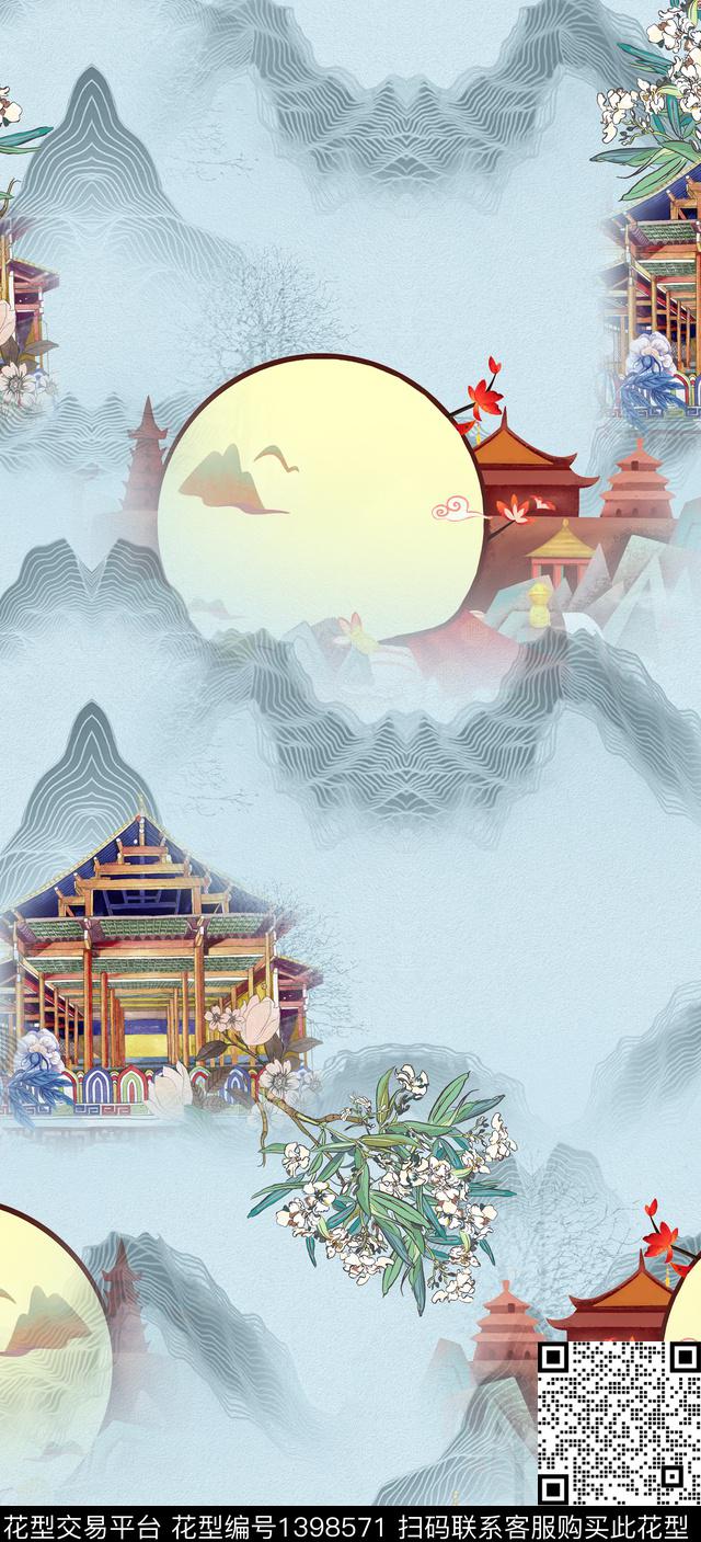 数码华亿平台花卉中国风数码印花华亿平台下载（图片编号: 1398571） - 瓦栏（Walan）