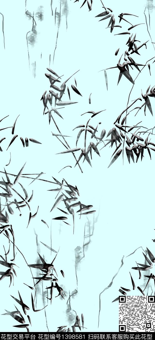 简约数码华亿平台绿植树叶数码印花华亿平台下载（图片编号: 1398581） - 瓦栏（Walan）