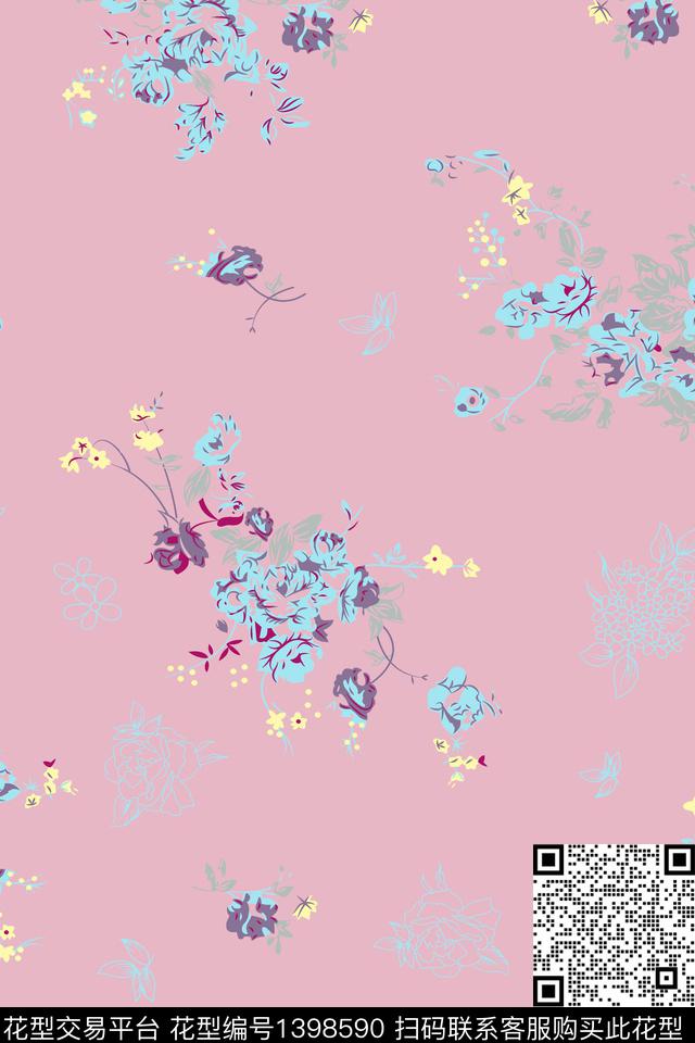 简约小碎花数码印花华亿平台下载（图片编号: 1398590） - 瓦栏（Walan）