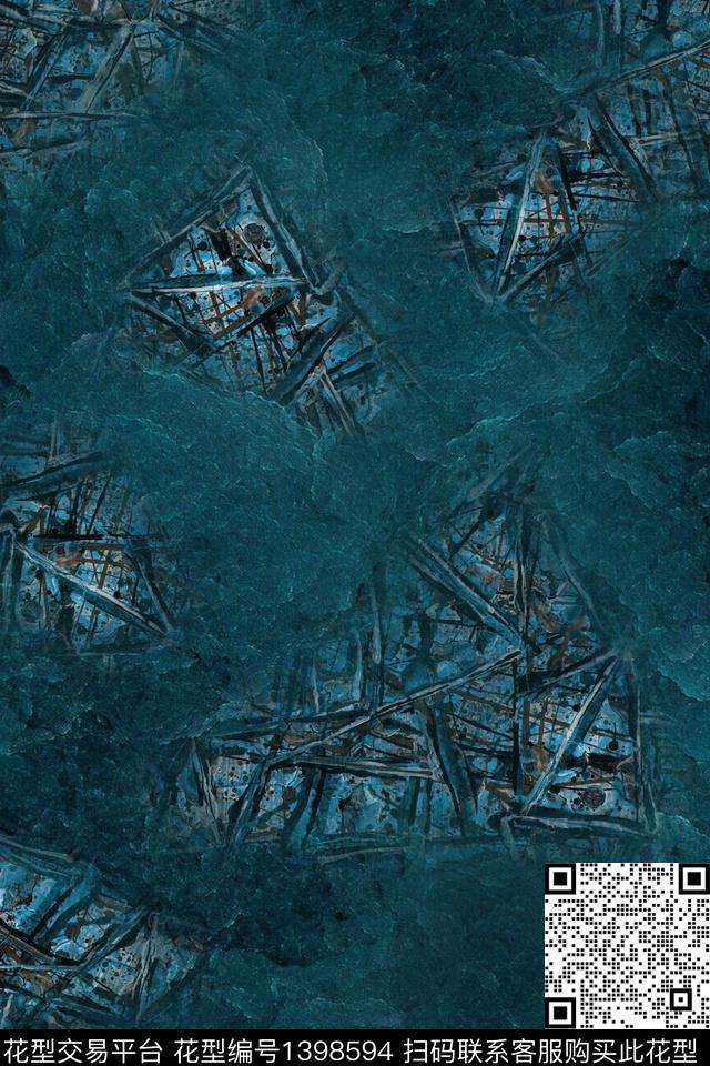 数码华亿平台大牌风抽象数码印花华亿平台下载（图片编号: 1398594） - 瓦栏（Walan）