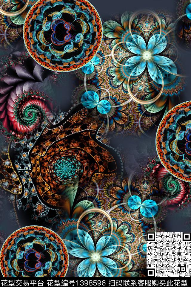 几何数码华亿平台抽象数码印花华亿平台下载（图片编号: 1398596） - 瓦栏（Walan）