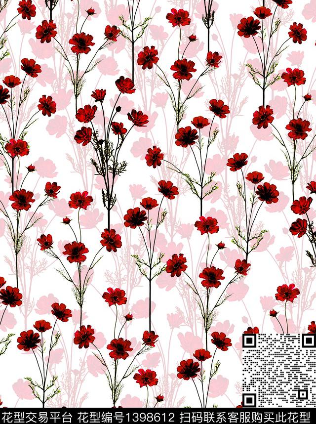 花卉欧美印花数码印花华亿平台下载（图片编号: 1398612） - 瓦栏（Walan）