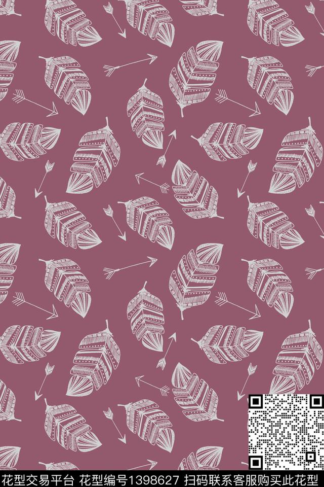 彩底花卉绿植树叶满版散花传统印花华亿平台下载（图片编号: 1398627） - 瓦栏（Walan）