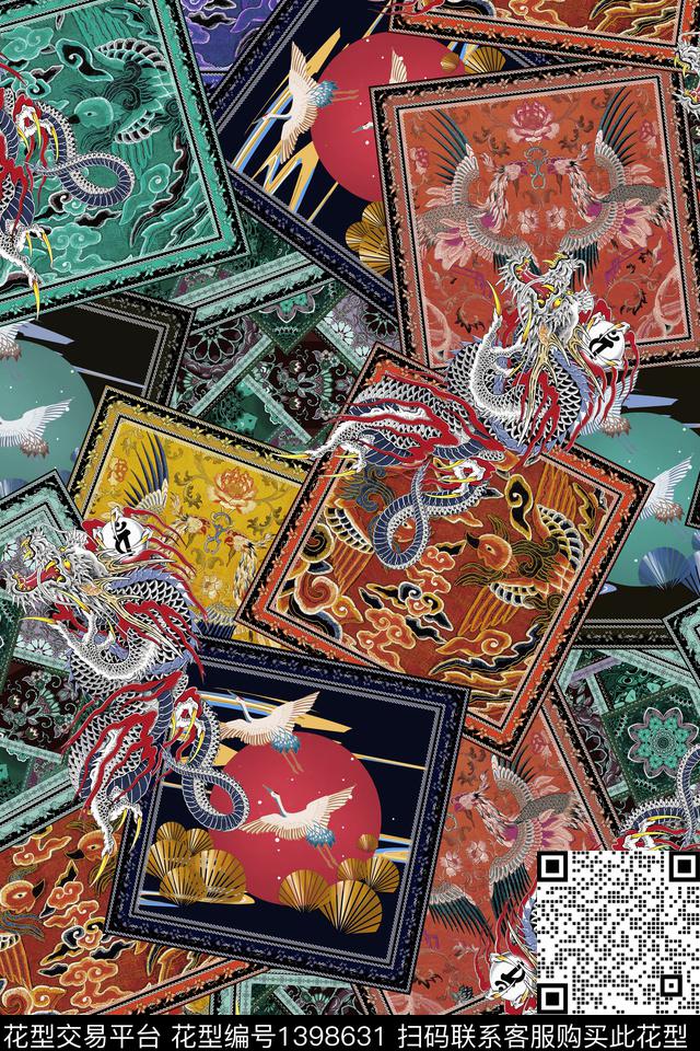 花卉香云纱真丝数码印花华亿平台下载（图片编号: 1398631） - 瓦栏（Walan）