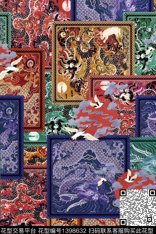 花卉香云纱真丝数码印花华亿平台下载（图片编号: 1398632） - 瓦栏（Walan）