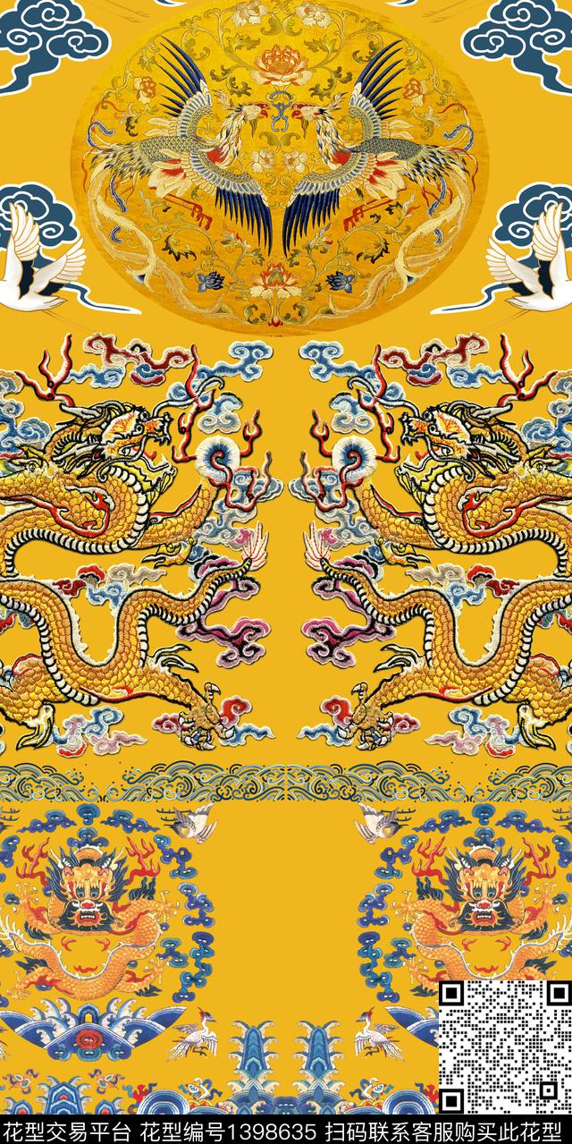 花卉香云纱真丝数码印花华亿平台下载（图片编号: 1398635） - 瓦栏（Walan）