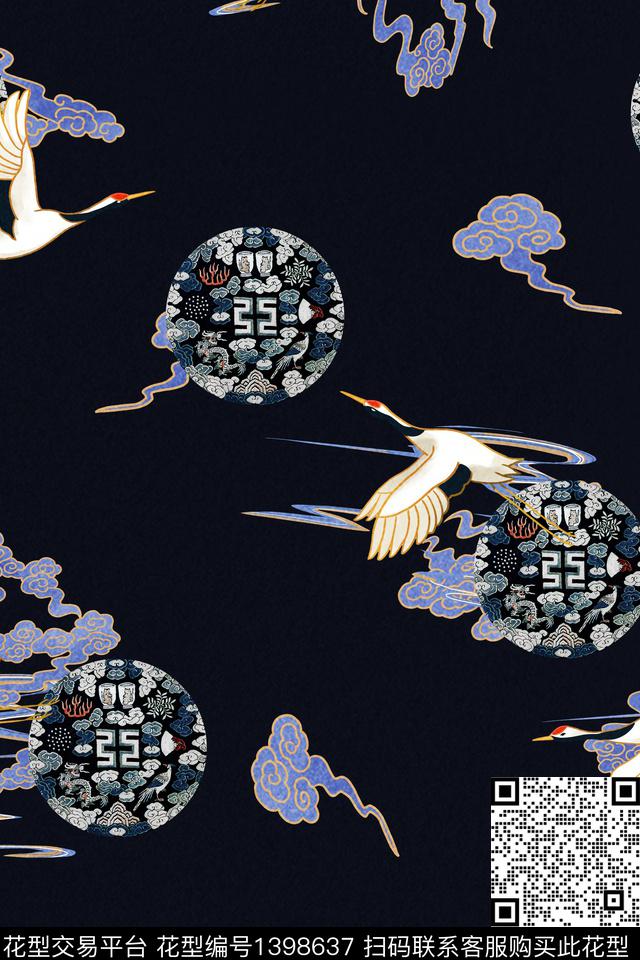 花卉香云纱真丝数码印花华亿平台下载（图片编号: 1398637） - 瓦栏（Walan）