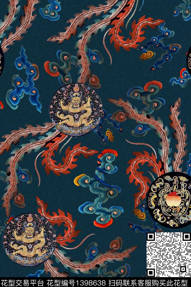 花卉香云纱真丝数码印花华亿平台下载（图片编号: 1398638） - 瓦栏（Walan）