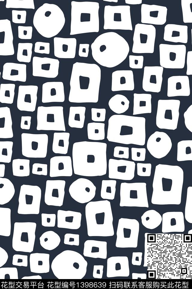 几何大牌风真丝数码印花华亿平台下载（图片编号: 1398639） - 瓦栏（Walan）