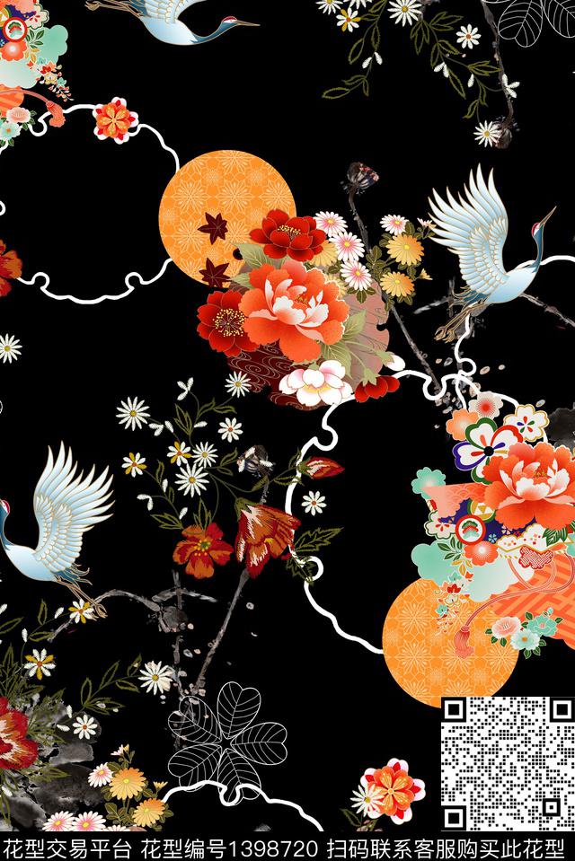 女装花卉中国风数码印花华亿平台下载（图片编号: 1398720） - 瓦栏（Walan）