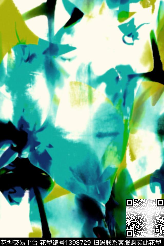 肌理年轻女性抽象数码印花华亿平台下载（图片编号: 1398729） - 瓦栏（Walan）