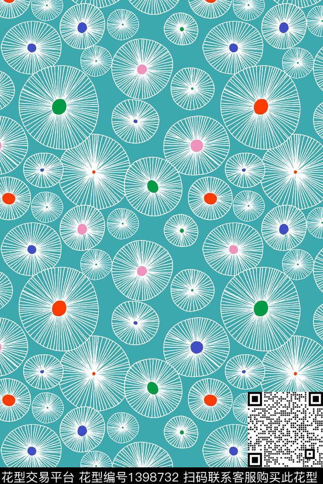 年轻女性绿植树叶几何传统印花华亿平台下载（图片编号: 1398732） - 瓦栏（Walan）