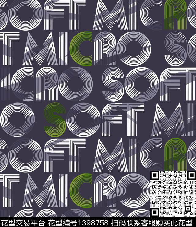 字母笔触大理石传统印花华亿平台下载（图片编号: 1398758） - 瓦栏（Walan）