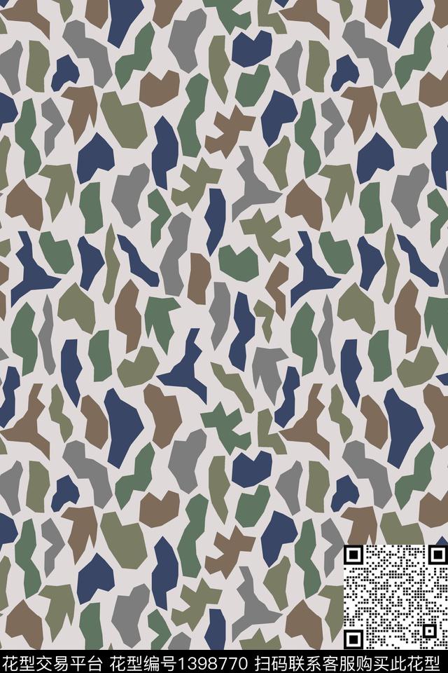 几何男装满版花迷彩传统印花华亿平台下载（图片编号: 1398770） - 瓦栏（Walan）