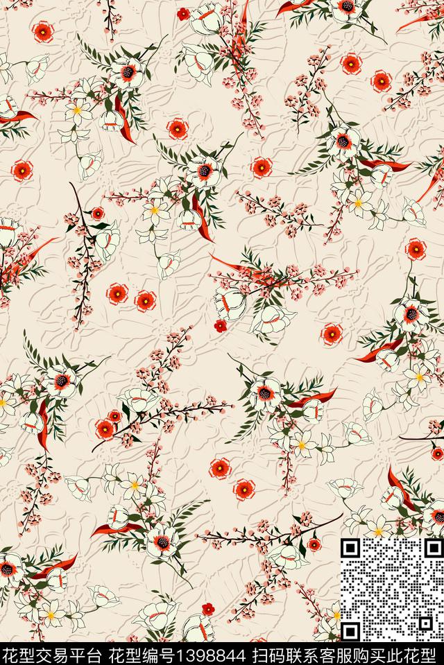 女装大牌风小碎花数码印花华亿平台下载（图片编号: 1398844） - 瓦栏（Walan）