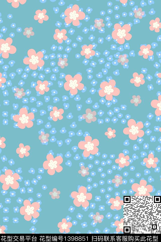 女装大牌风小碎花数码印花华亿平台下载（图片编号: 1398851） - 瓦栏（Walan）