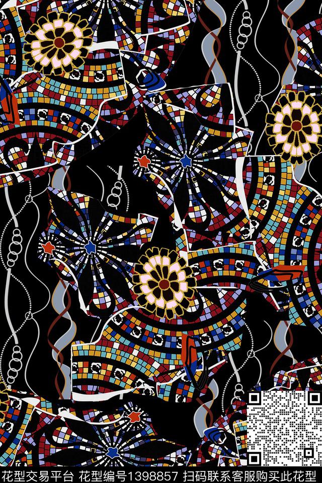 几何审中老年数码印花华亿平台下载（图片编号: 1398857） - 瓦栏（Walan）