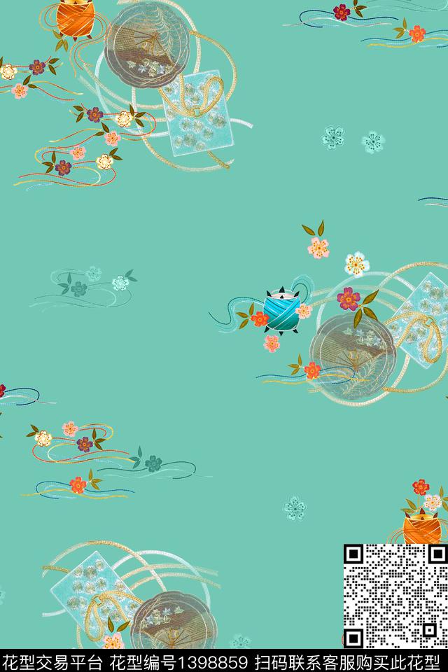 女装花卉中国风数码印花华亿平台下载（图片编号: 1398859） - 瓦栏（Walan）