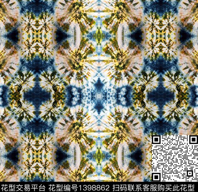几何数码华亿平台扎染华亿平台数码印花华亿平台下载（图片编号: 1398862） - 瓦栏（Walan）